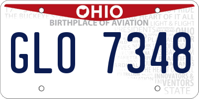 OH license plate GLO7348