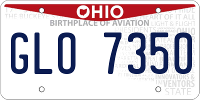 OH license plate GLO7350