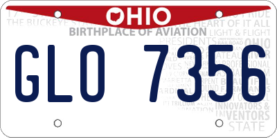 OH license plate GLO7356