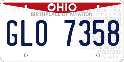 OH license plate GLO7358