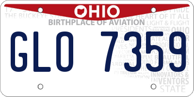 OH license plate GLO7359