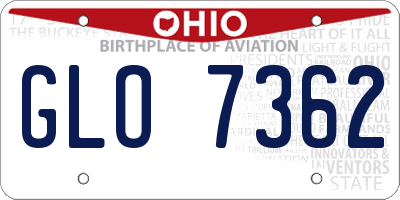 OH license plate GLO7362
