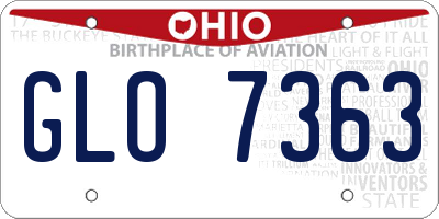 OH license plate GLO7363