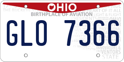 OH license plate GLO7366