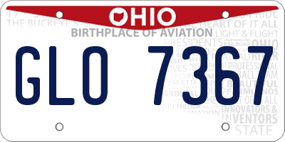 OH license plate GLO7367