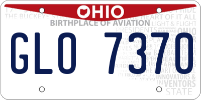OH license plate GLO7370