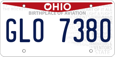 OH license plate GLO7380
