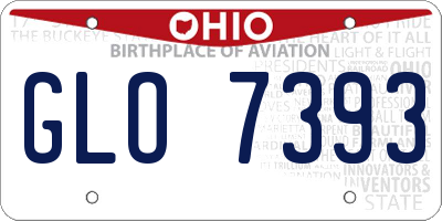 OH license plate GLO7393