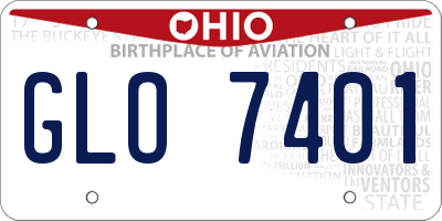 OH license plate GLO7401