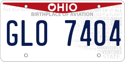OH license plate GLO7404