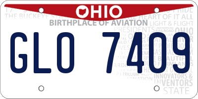 OH license plate GLO7409