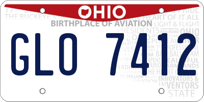 OH license plate GLO7412