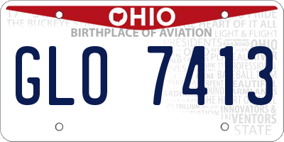 OH license plate GLO7413