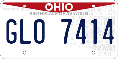 OH license plate GLO7414
