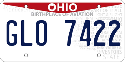 OH license plate GLO7422