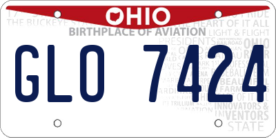 OH license plate GLO7424