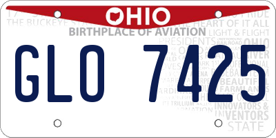 OH license plate GLO7425