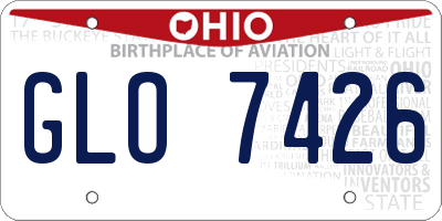 OH license plate GLO7426