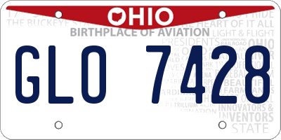 OH license plate GLO7428