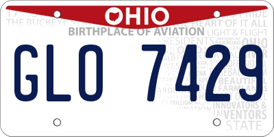 OH license plate GLO7429