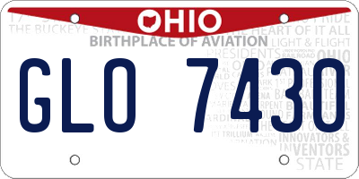 OH license plate GLO7430