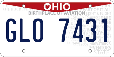 OH license plate GLO7431