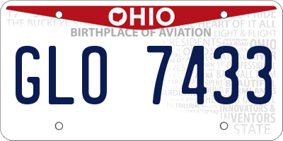 OH license plate GLO7433