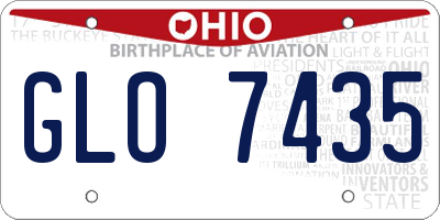 OH license plate GLO7435
