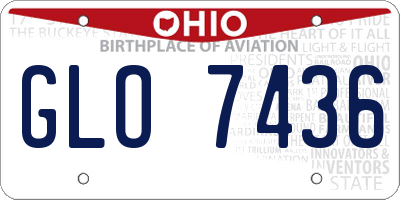 OH license plate GLO7436