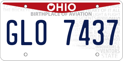 OH license plate GLO7437