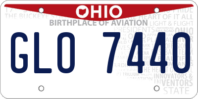 OH license plate GLO7440