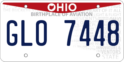 OH license plate GLO7448