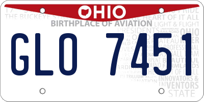 OH license plate GLO7451
