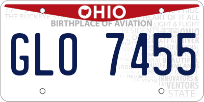 OH license plate GLO7455