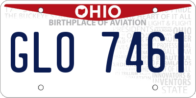 OH license plate GLO7461