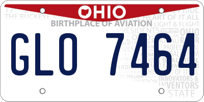 OH license plate GLO7464