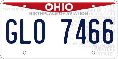 OH license plate GLO7466
