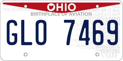 OH license plate GLO7469