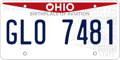OH license plate GLO7481