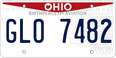OH license plate GLO7482