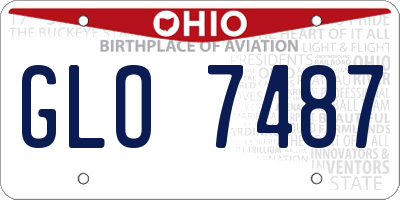 OH license plate GLO7487