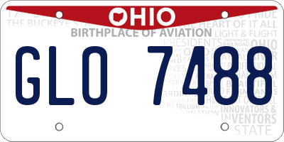 OH license plate GLO7488