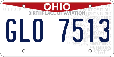 OH license plate GLO7513