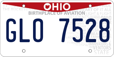OH license plate GLO7528