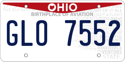 OH license plate GLO7552