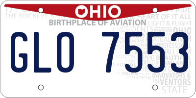OH license plate GLO7553