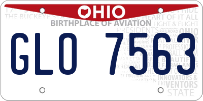 OH license plate GLO7563