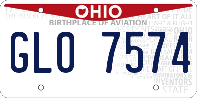 OH license plate GLO7574