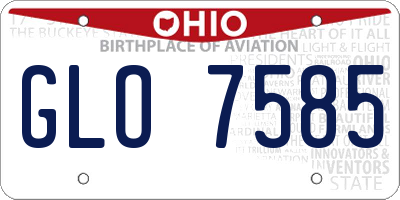 OH license plate GLO7585