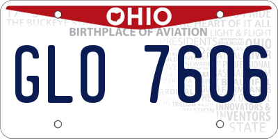 OH license plate GLO7606